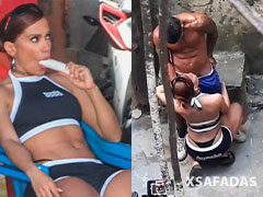 Cantora Anitta fazendo boquete na favela